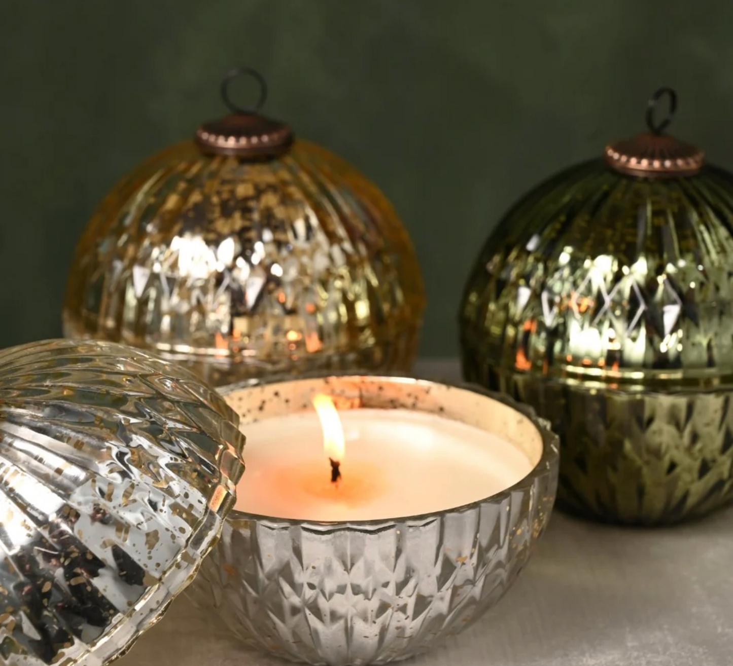 Gold Mercury Ornament Candle