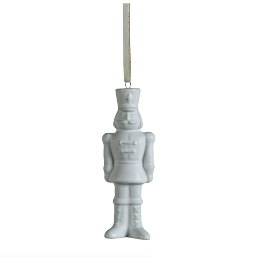 Ceramic Nutcracker Ornament - Matt White