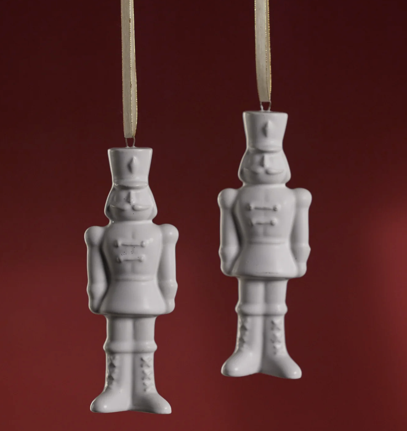 Ceramic Nutcracker Ornament - Matt White