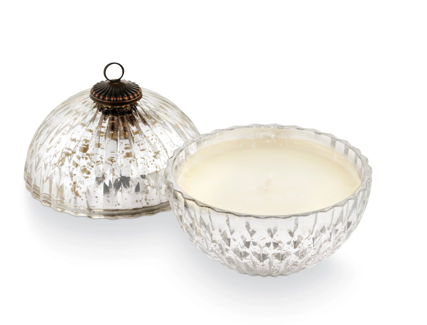 Silver Mercury Ornament Candle