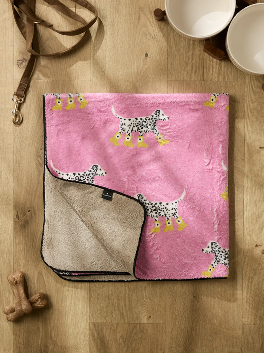 Dalmatian In Boots Pink Plush Towel