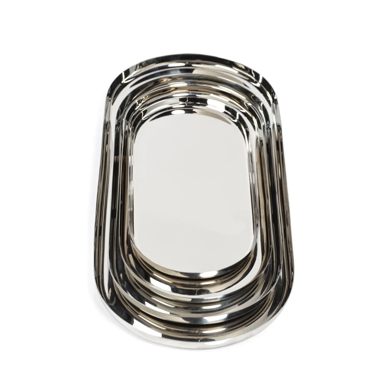 Park Lane Versatile Oval Tray - Polished Nickel - Large