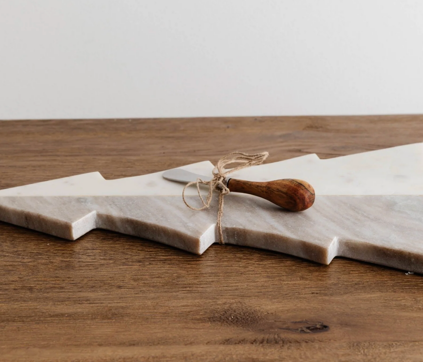 Marble Tree Cutting Board with Knife