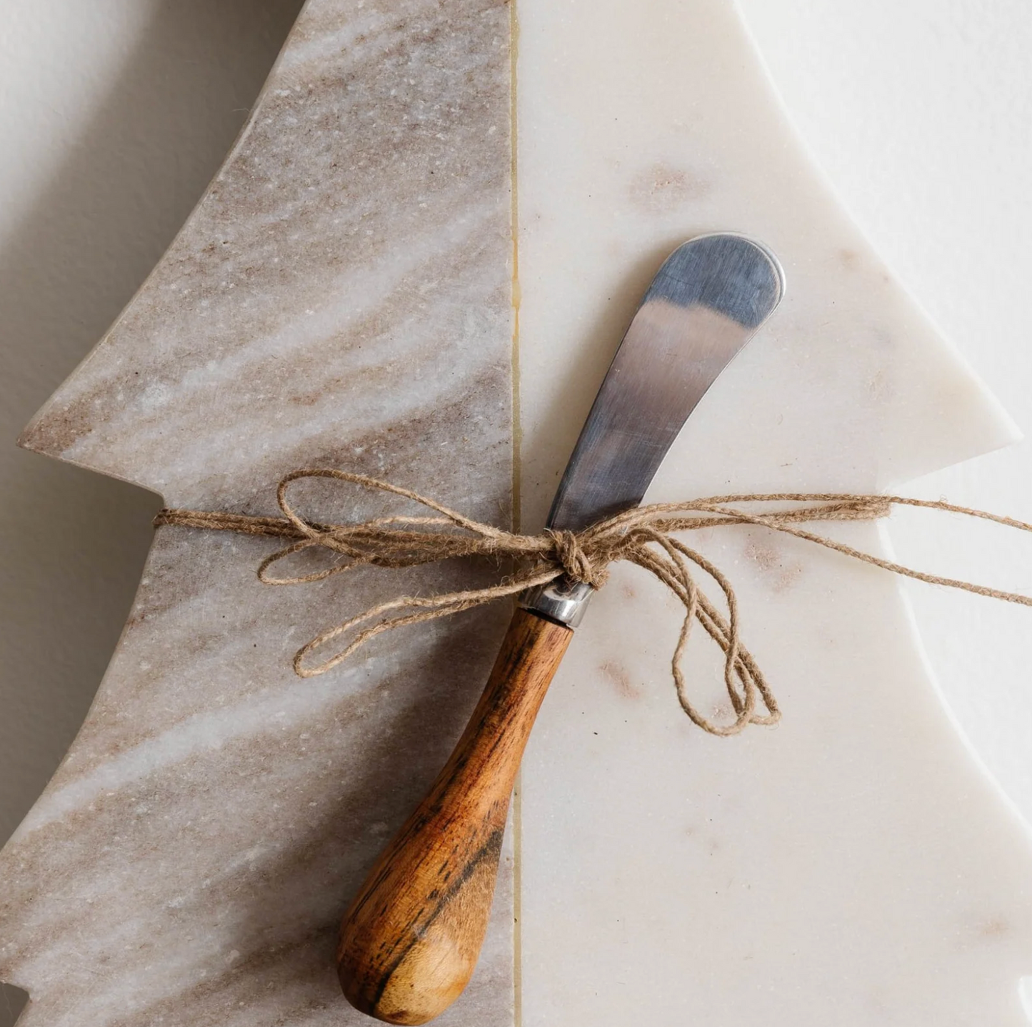 Marble Tree Cutting Board with Knife