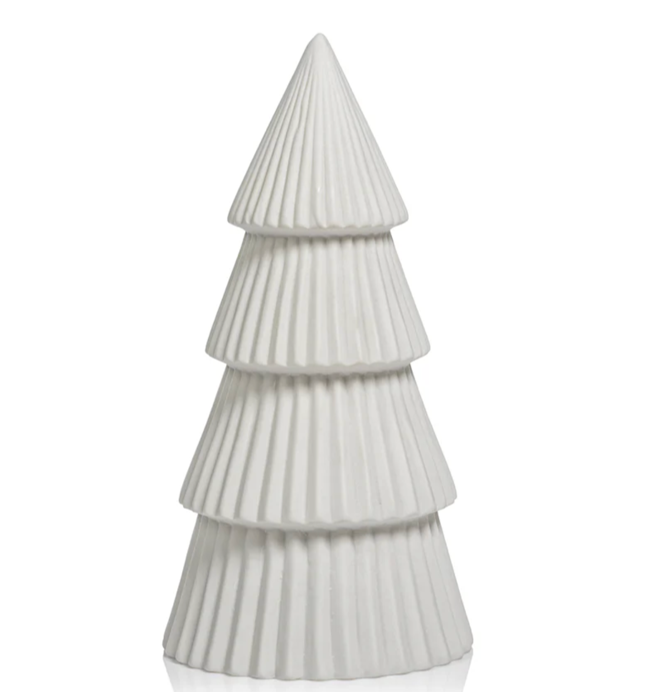 Ceramic Holiday Tree - Matt White - 10.25 in