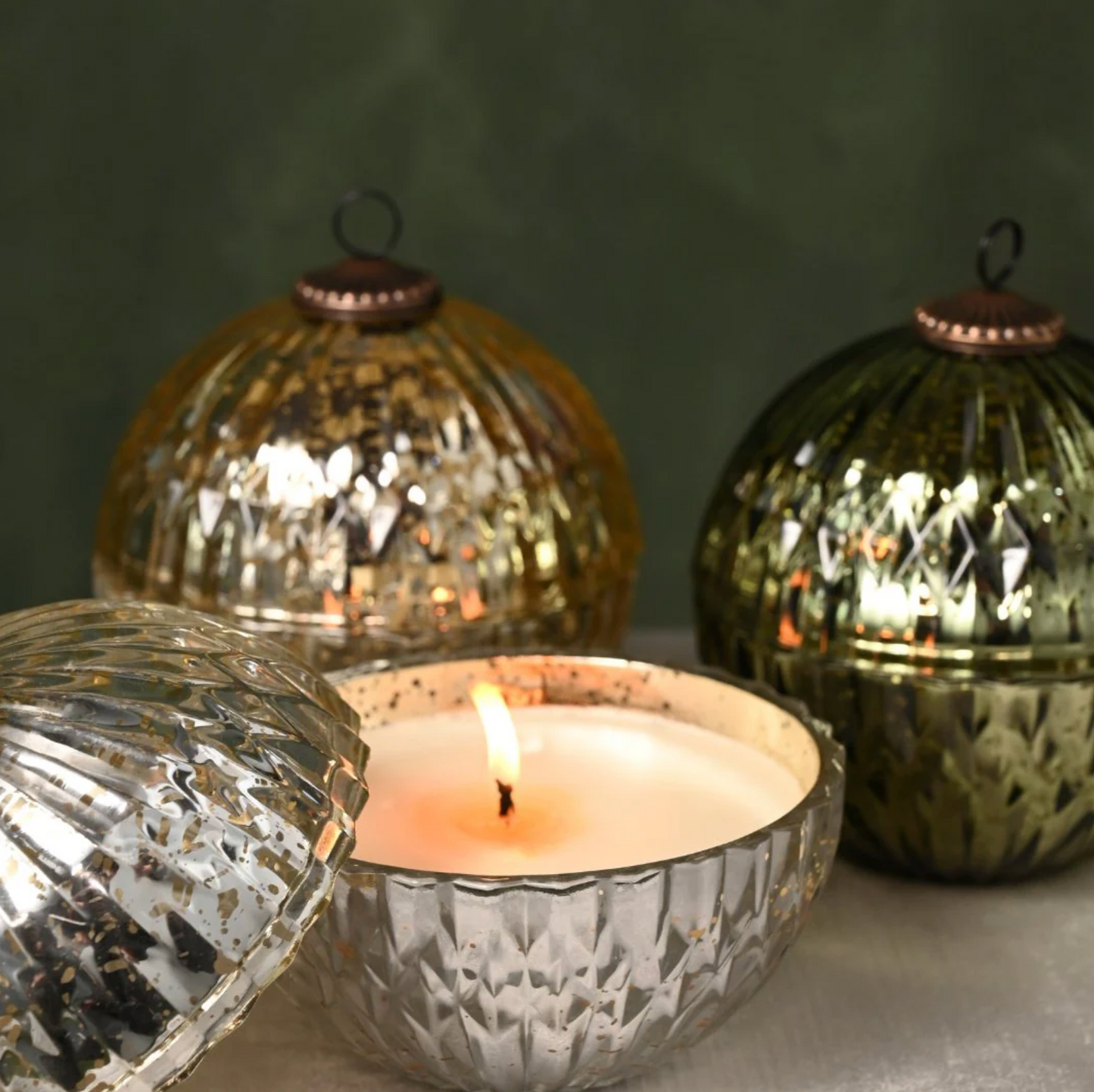 Green Mercury Ornament Candle