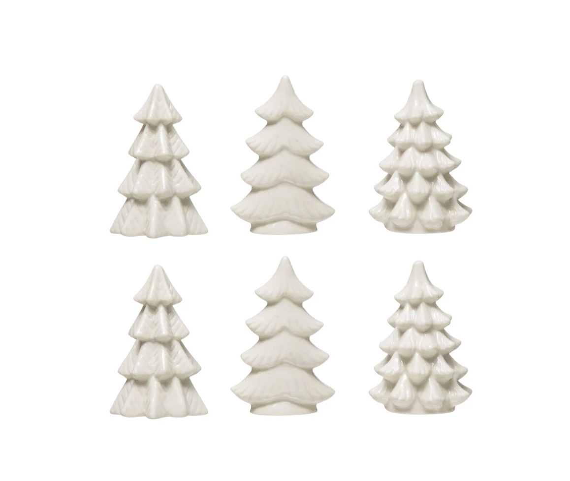 Stoneware Trees, Boxed Set of 6