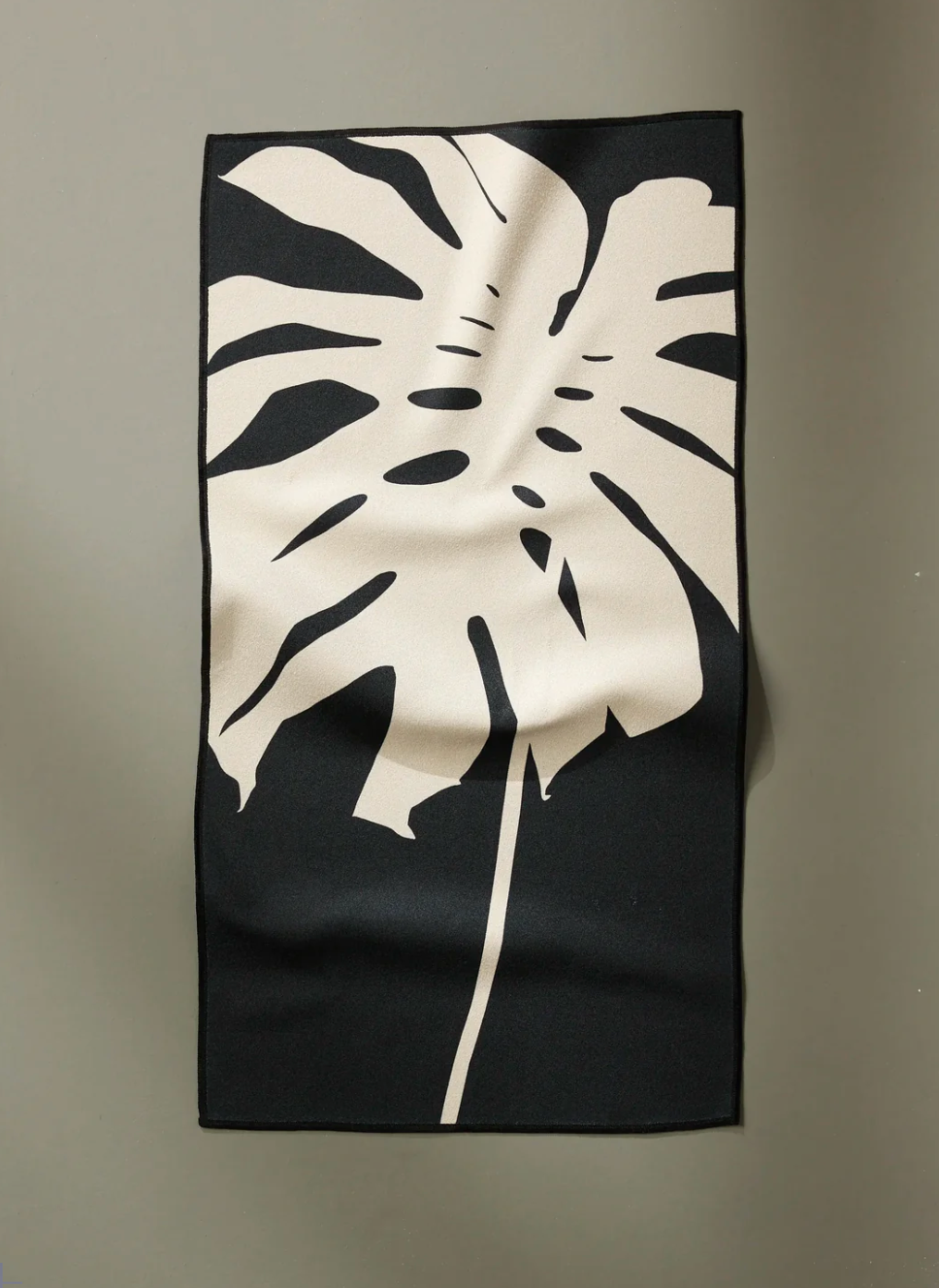 Cream Monstera Fitness Towel