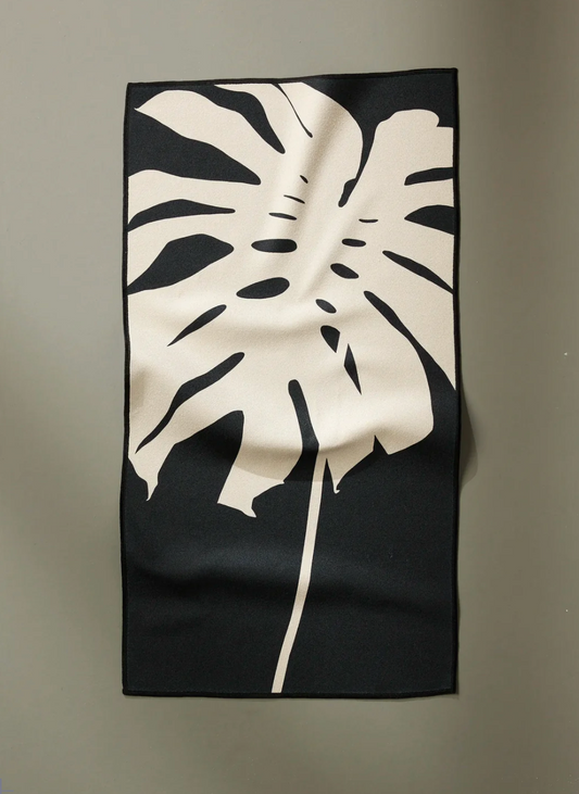 Cream Monstera Fitness Towel