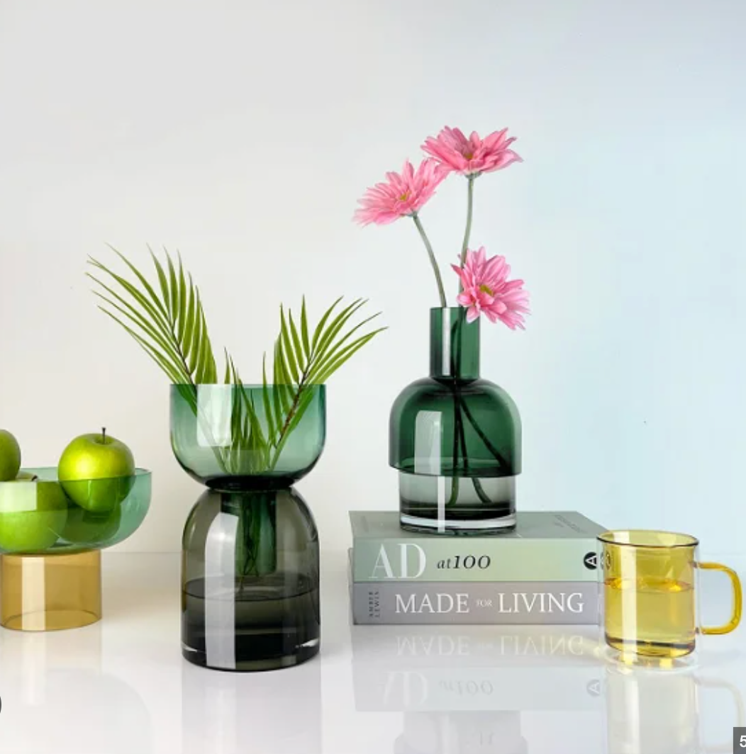 Flip Vase - Medium - Green and Pink