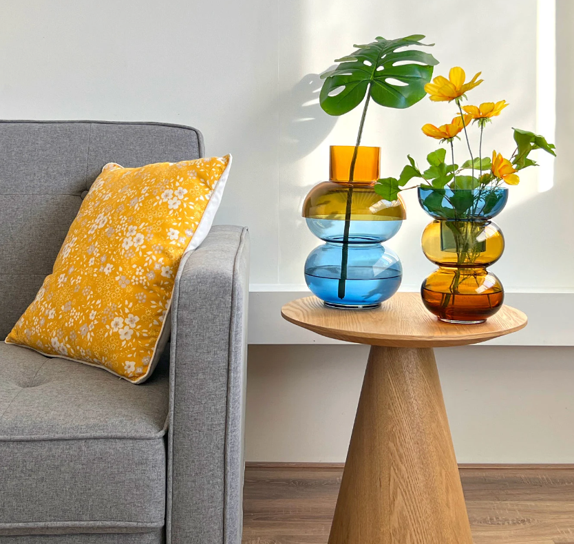 Bubble Vase - Medium - Blue and Yellow