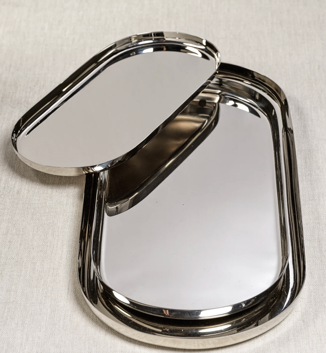 Park Lane Versatile Oval Tray - Polished Nickel - Large